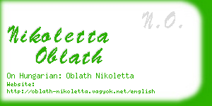 nikoletta oblath business card